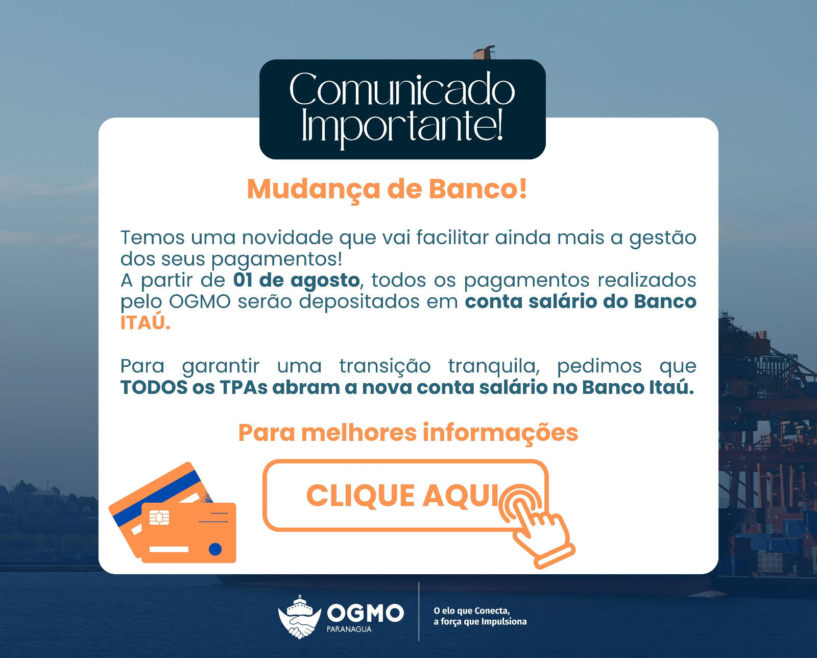 Mudança de banco!